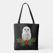 Witte Sneeuw Kerstuil Tote Bag (Achterkant)