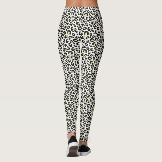 Witte sneeuw luipaard print leggings (Achterkant)