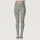 Witte sneeuw luipaard print leggings (Voorkant)