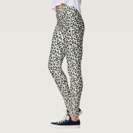 Witte sneeuw luipaard print leggings
