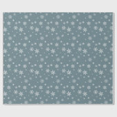 Witte Sneeuw op Dusty Blue Modern Christmas Gift Cadeaupapier (Vlak)