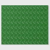 Witte Sneeuw op Emerald Green Modern Kerstcadeau Cadeaupapier (Vlak)