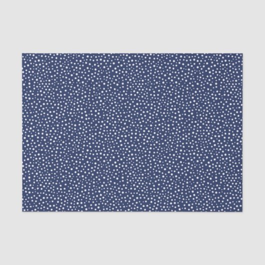 Witte sneeuw op marineblauw Kerstmis Tissuepapier (Voorkant)
