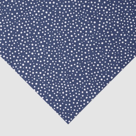 Witte sneeuw op marinesblauwe kerst tissuepapier (Detail)