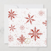 Witte Sneeuw op Rode Canvas Kerst Kaart (Achterkant)