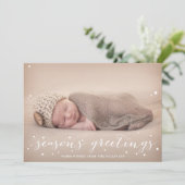 Witte sneeuw | Seizoenen Vergroeten Fotovakantieka Feestdagenkaart (Staand voorkant)