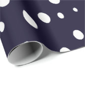 Witte Sneeuw Stippenpatroon Satijn Cadeaupapier (Rol Hoek)