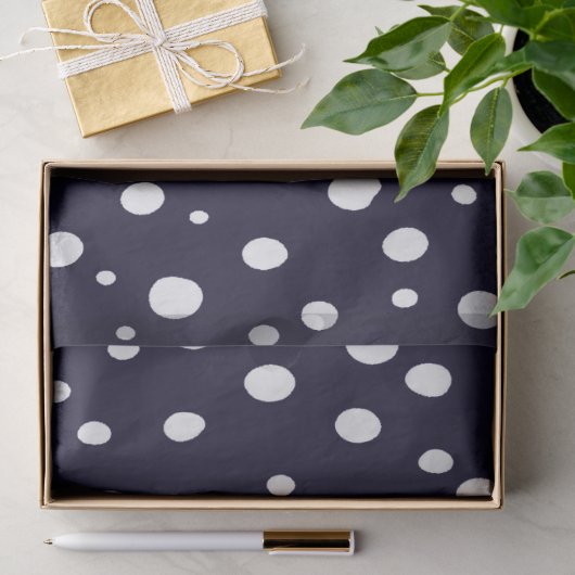 Witte Sneeuw Stippenpatroon Satijn Tissuepapier (Geschenk)