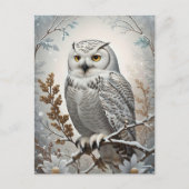 witte sneeuw uil winter briefkaart (Voorkant)