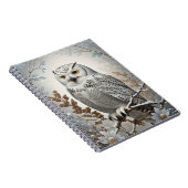  witte sneeuw uil winter notitieboek (Rechterzijde)