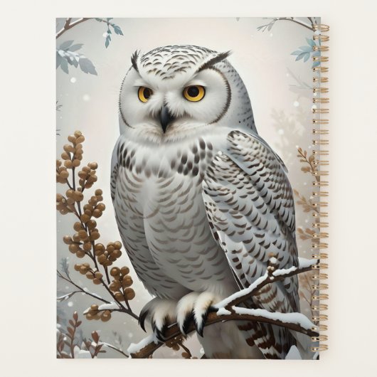  witte sneeuw uil winter planner (Achterkant)