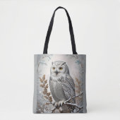  witte sneeuw uil winter tote bag (Voorkant)