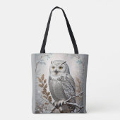  witte sneeuw uil winter tote bag (Achterkant)