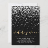 Witte sneeuw | Uitnodiging Faux Glitter Holiday (Voorkant)