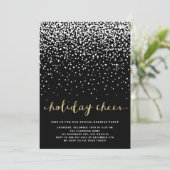Witte sneeuw | Uitnodiging Faux Glitter Holiday (Staand voorkant)