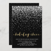 Witte sneeuw | Uitnodiging Faux Glitter Holiday (Voorkant / Achterkant)