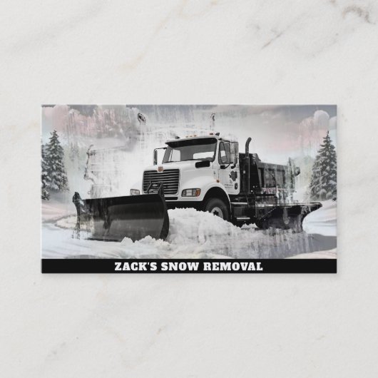 *~* Witte Sneeuw Verwijdering Sneeuwploeg Vrachtwa Visitekaartje (Voorkant)