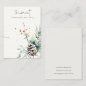 Witte Sneeuw Winter Bessen Oorbel Ketting Houder Visitekaartje (Voorkant / Achterkant)