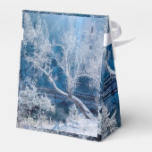 Witte sneeuw winter bruiloft gunst doos bedankdoosjes (Achterkant)