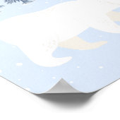 Witte Sneeuw Winter Polar Beer Kwekerij Wanddecor Poster (Hoek)