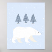 Witte Sneeuw Winter Polar Beer Kwekerij Wanddecor Poster (Voorkant)