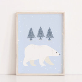 Witte Sneeuw Winter Polar Beer Kwekerij Wanddecor Poster