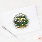 witte sneeuwbalken denken aan jou ronde sticker (Envelop)