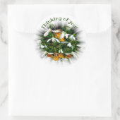 witte sneeuwbalken denken aan jou ronde sticker (Tas)