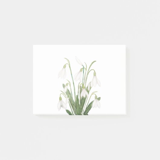 witte sneeuwbloem botanische waterverf post-it® notes (Voorkant)