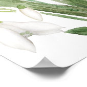 witte sneeuwbloem botanische waterverf poster (Hoek)