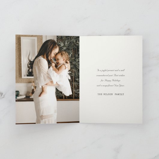 Witte sneeuwbomen Fotokerstgroeten Feestdagen Kaart (Binnen)