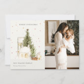 Witte sneeuwbomen Fotokerstgroeten Feestdagenkaart (Voorkant)