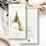 Witte sneeuwbomen Logo kerstgroeten Feestdagenkaart<br><div class="desc">Als u nog meer aanpassingen nodig hebt,  kunt u mij op yellowfebstudio@gmail.com vrij klikken.</div>