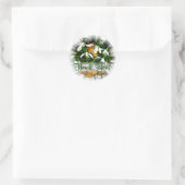  witte sneeuwdruppels aangepaste tekst ronde sticker (Tas)