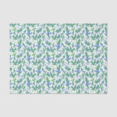 Witte sneeuwdruppels bloemenpatroon op poeder blau tissuepapier (Voorkant)