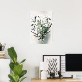 Witte Sneeuwklokbloemen Art Print Poster (Thuiskantoor)
