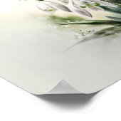 Witte Sneeuwklokje Bloemen Kunstprint Poster (Hoek)