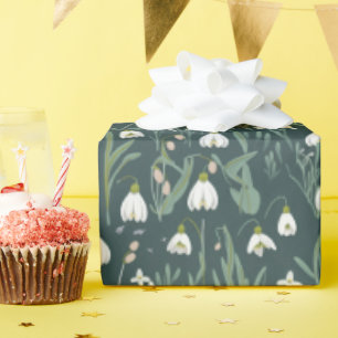 Witte sneeuwklokjes bloemen cadeaupapier