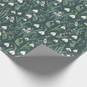 Witte sneeuwklokjes bloemen cadeaupapier (Hoek)