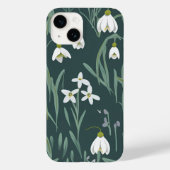 Witte sneeuwklokjes bloemen op groen Case-Mate iPhone case (Achterkant)