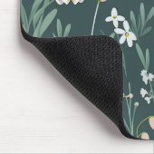 Witte sneeuwklokjes bloemen op groen muismat (Hoek)