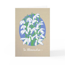 Witte sneeuwklokjes op Burlap januari Verjaardag K