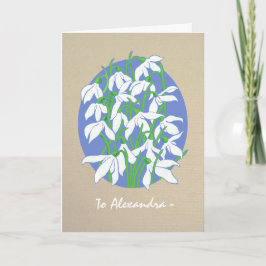 Witte sneeuwklokjes op Burlap januari Verjaardag K Kaart