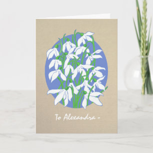 Witte sneeuwklokjes op Burlap januari Verjaardag K Kaart