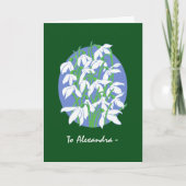 Witte sneeuwklokjes op groene januari Verjaardag K Kaart (Voorkant)