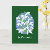 Witte sneeuwklokjes op groene januari Verjaardag K Kaart (Gele Bloem)