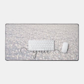 Witte sneeuwkristallen bureaumat (Keyboard & Muis)