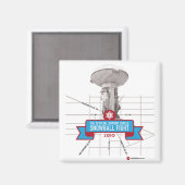 Witte sneeuwmagneet magneet (Voorkant / Achterkant)