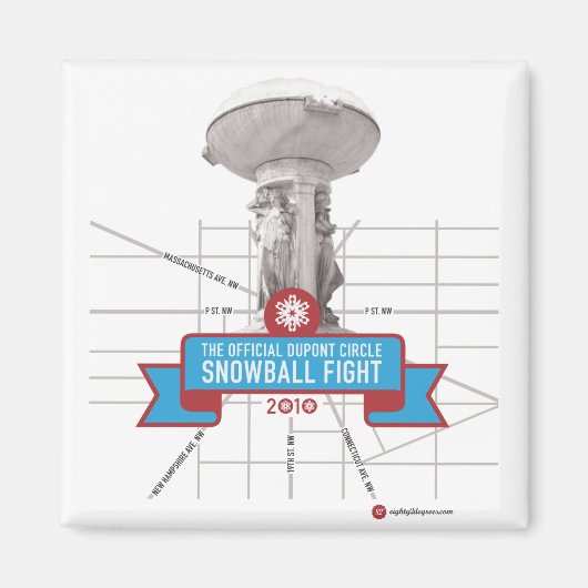 Witte sneeuwmagneet magneet (Voorkant)