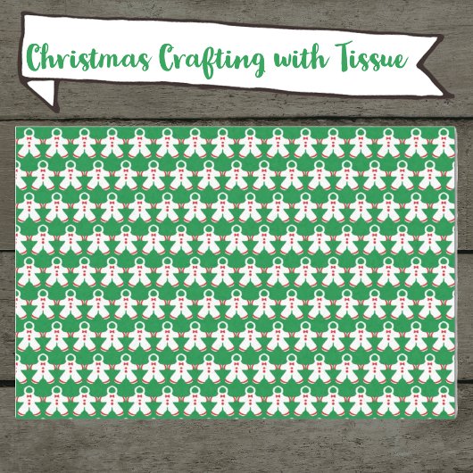 Witte sneeuwpakken op Groenboek Tissuepapier